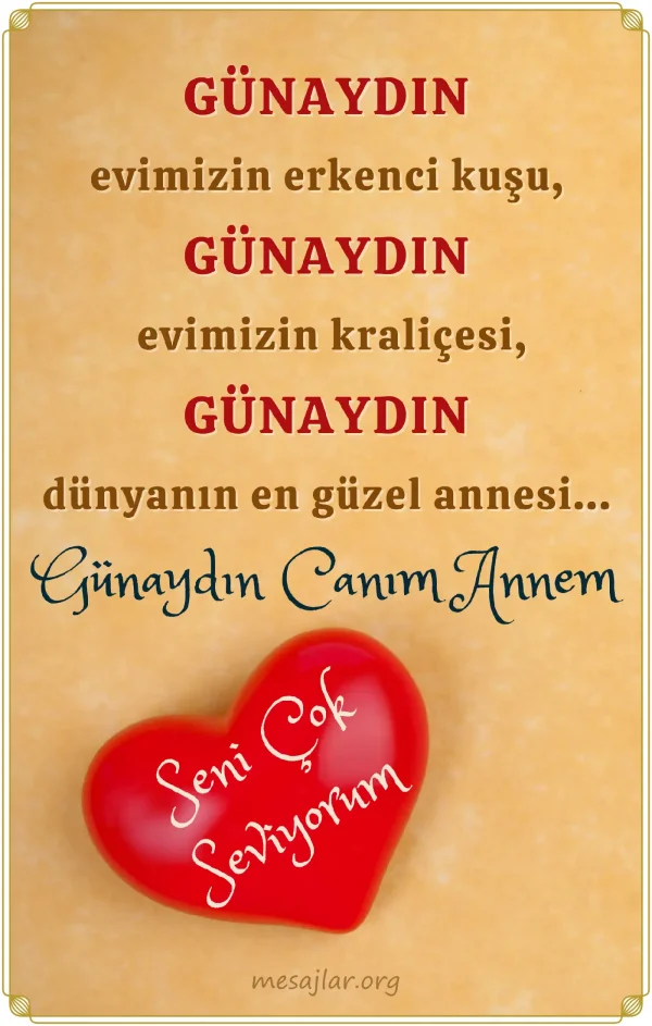 Anneye resimli günaydın iyi sabahlar mesajı