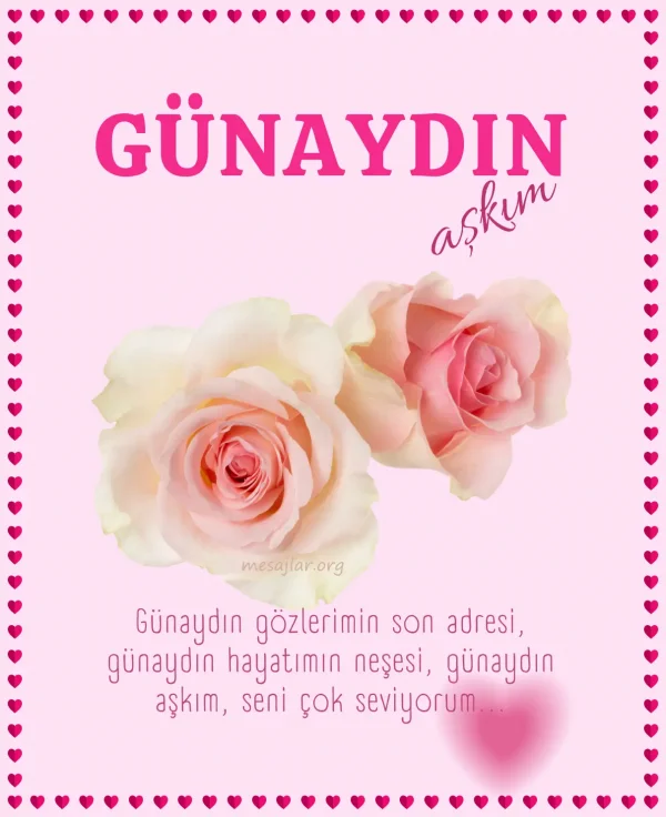 sevgiliye resimli günaydın aşkım mesajı
