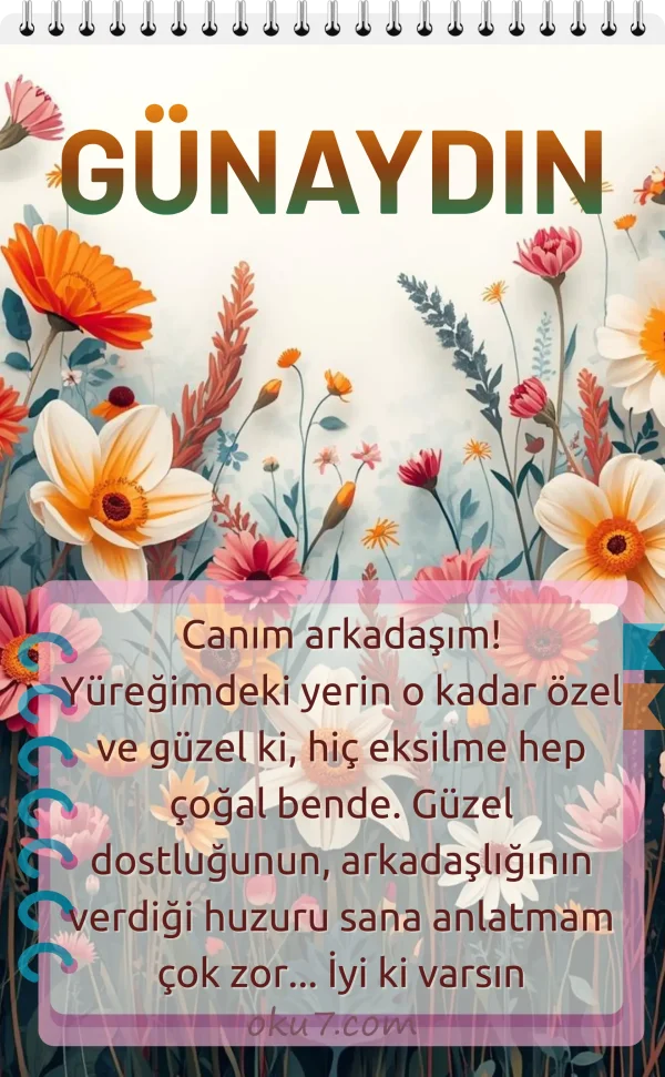 Arkadaşa resimli günaydın iyi sabahlar mesajı