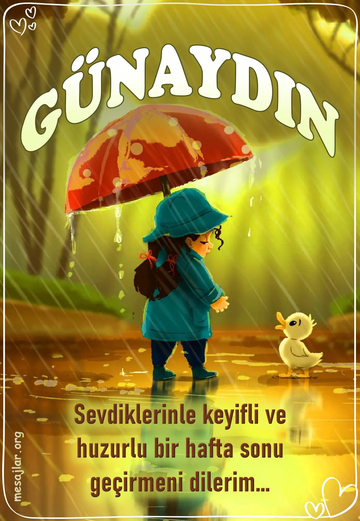 hafta sonu için resimli günaydın mesajı