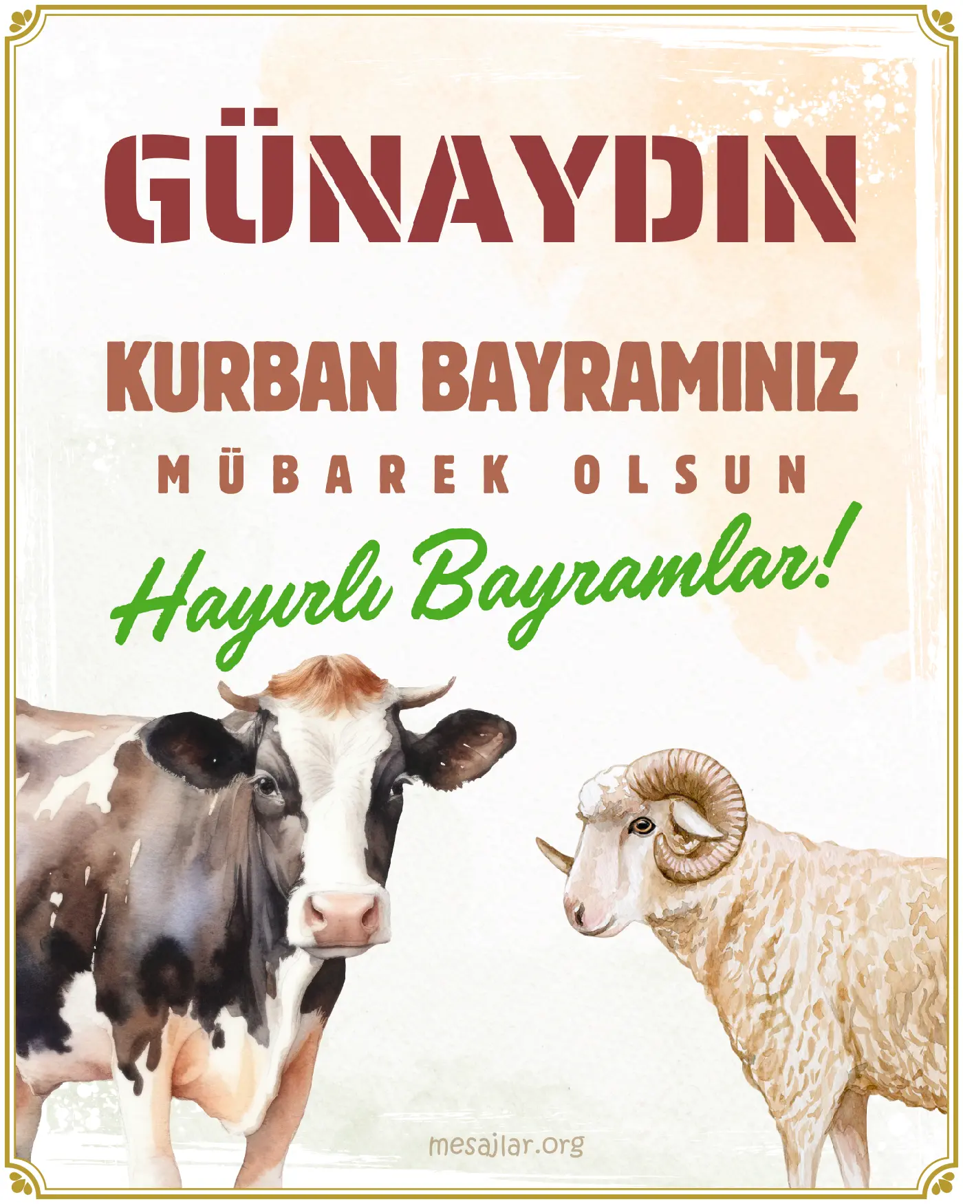 Kurban Bayramı resimli günaydın iyi sabahlar mesajı