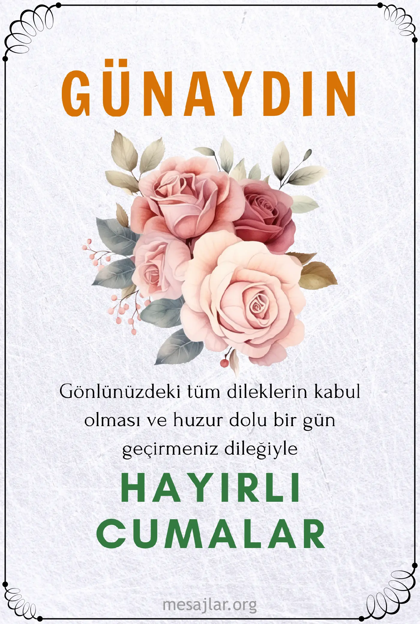 Cuma günü için resimli günaydın hayırlı cumalar mesajı