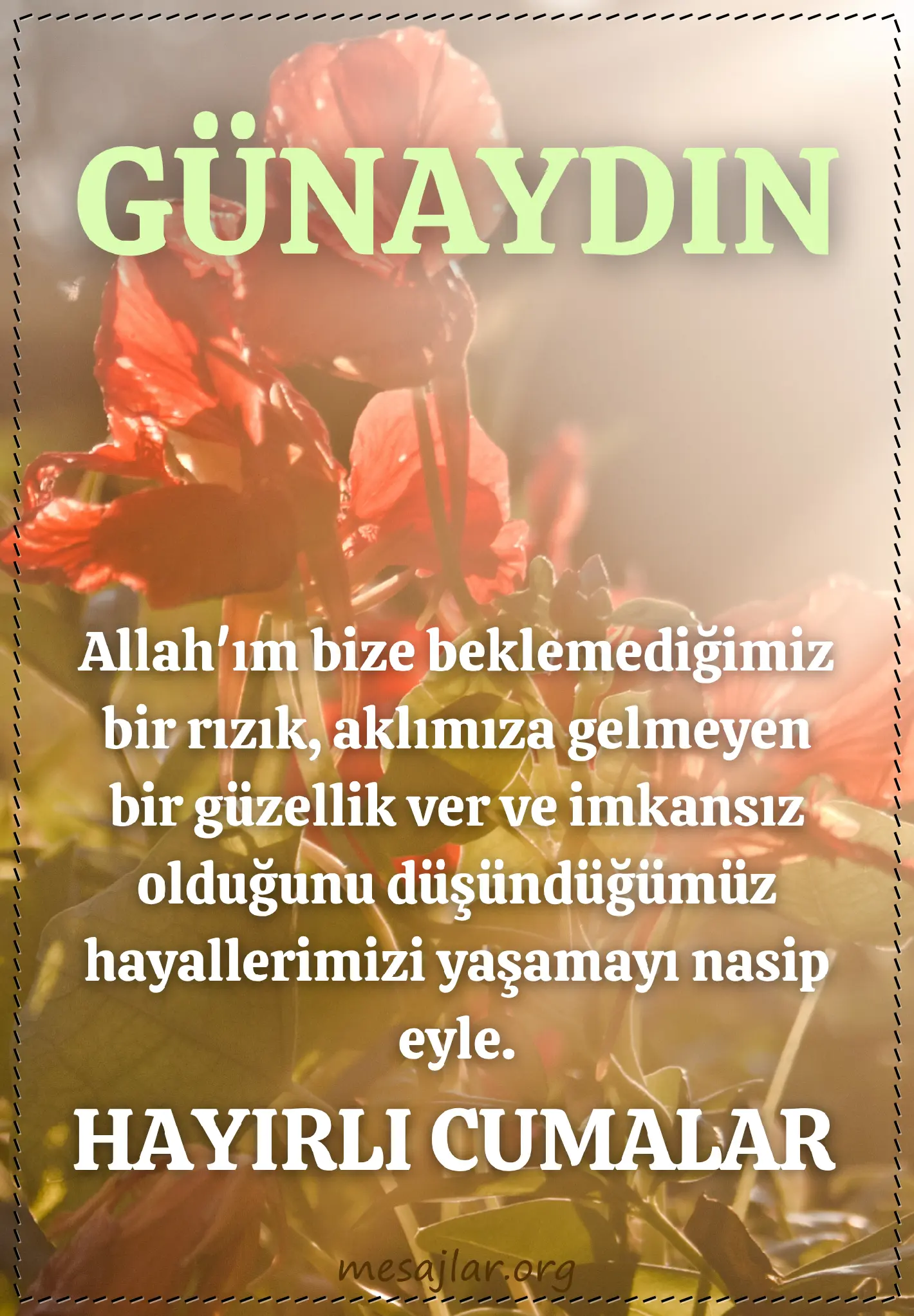 resimli günaydın hayırlı cumalar mesajı