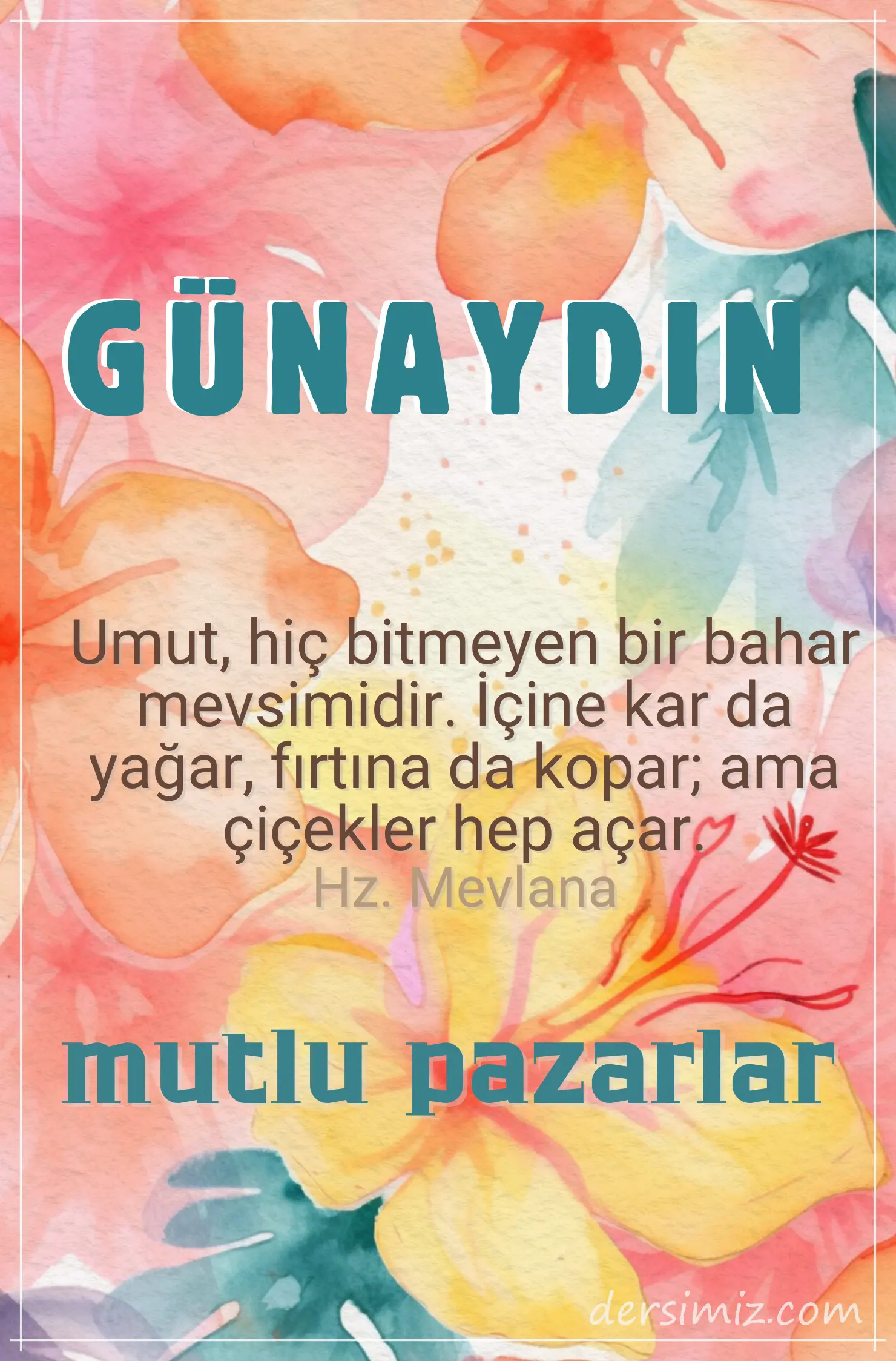 pazar sabahı resimli günaydın iyi sabahlar mesajı