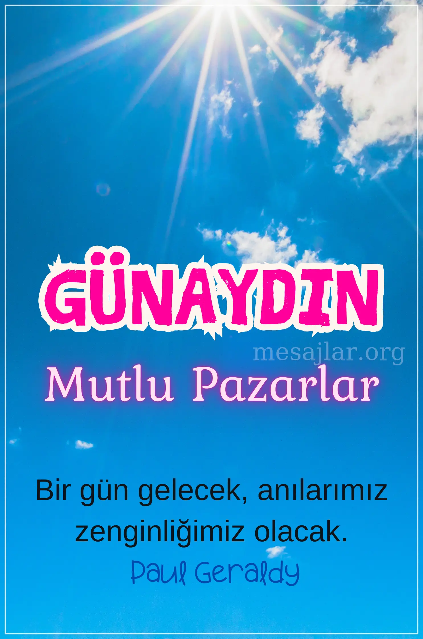 Pazar günü resimli günaydın mesajı